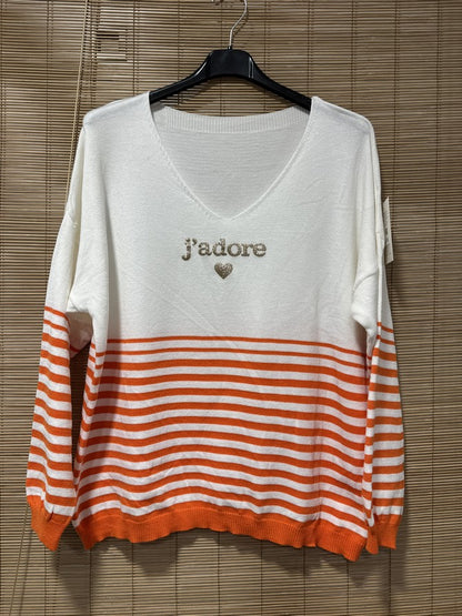 TU - Marinière J'adore orange