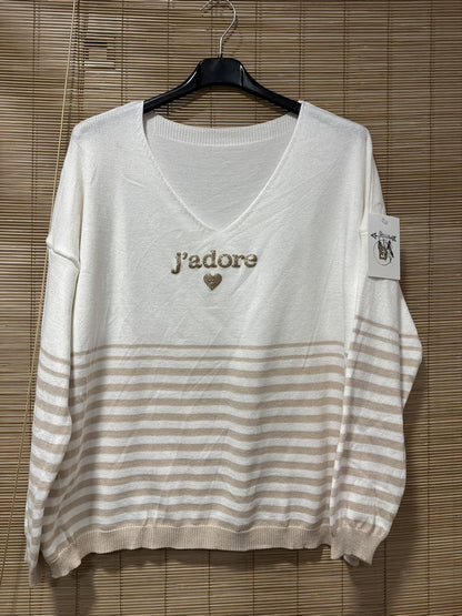 TU - Marinière J'adore beige