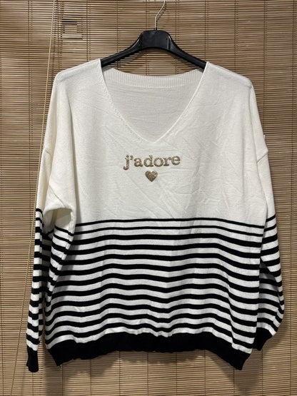 TU - Marinière J'adore noire