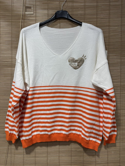 TU - Marinière Bisou orange