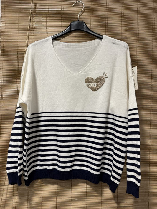 TU - Marinière Bisou noire