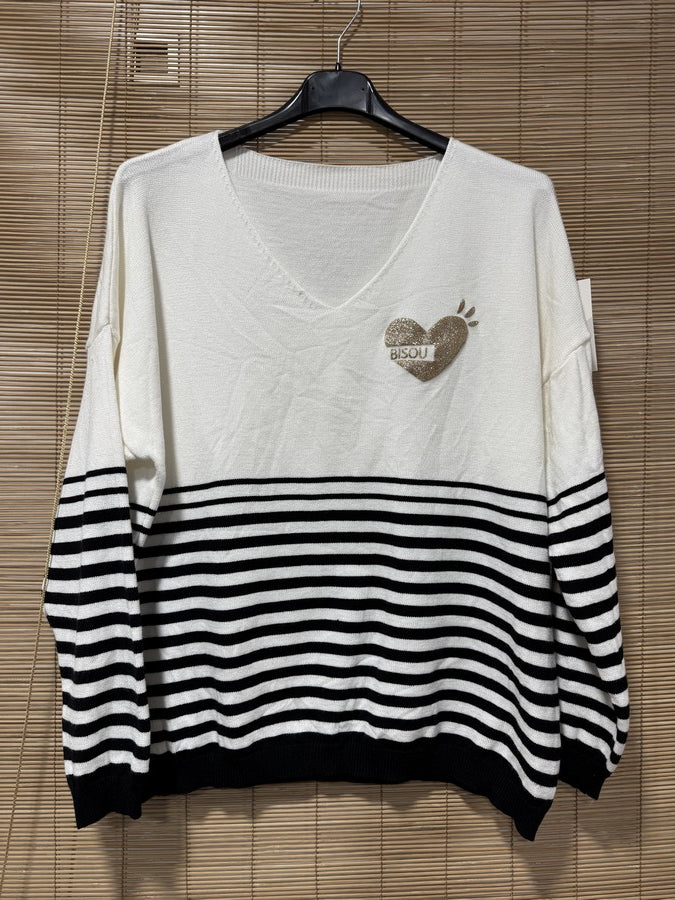 TU - Marinière Bisou bleu marine