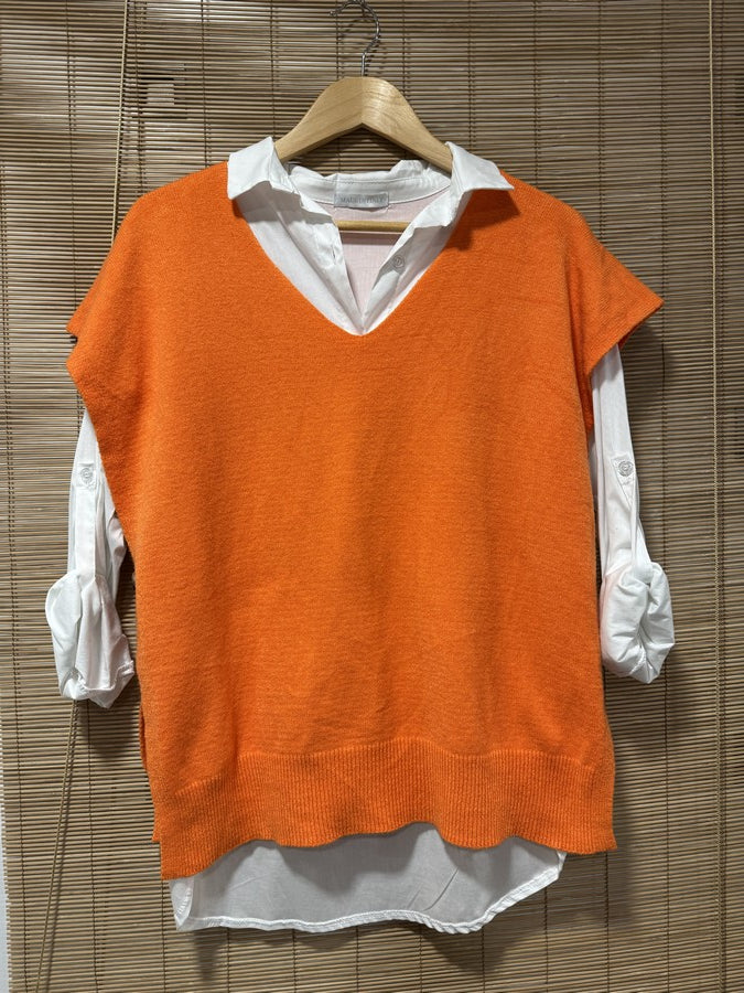 Pull débardeur orange