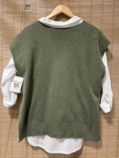 Pull débardeur kaki