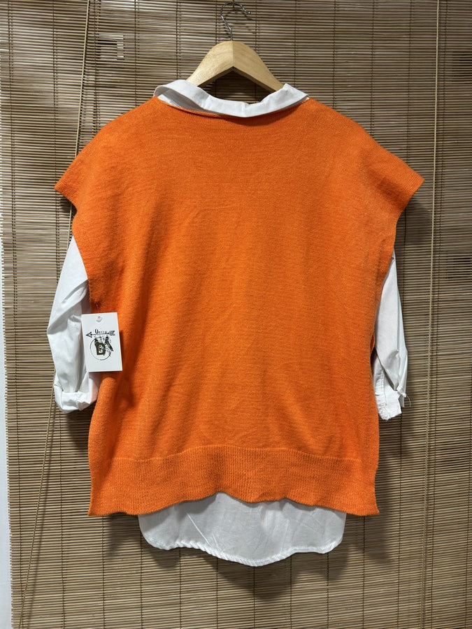 Pull débardeur orange