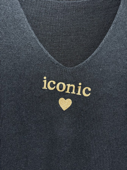 TU - Pull col V Iconic bleu marine