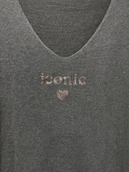 TU - Pull col V Iconic kaki