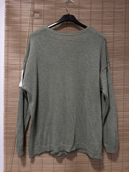 TU - Pull col V Iconic kaki