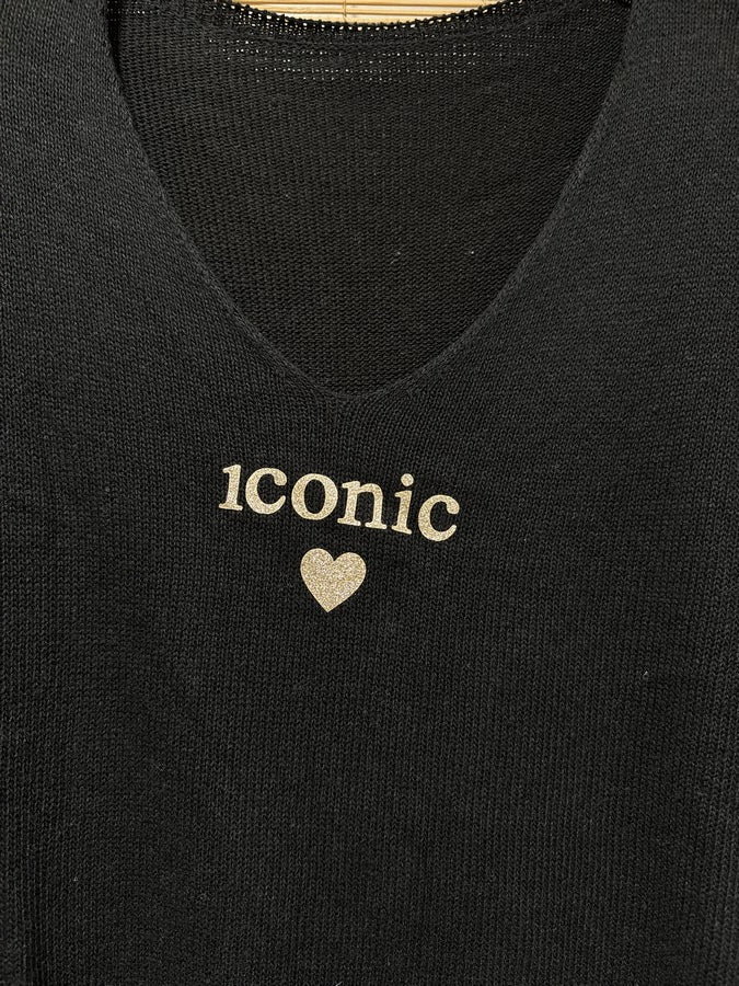 TU - Pull col V Iconic noir