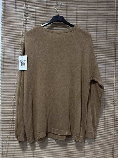 TU - Pull col V J'adore camel