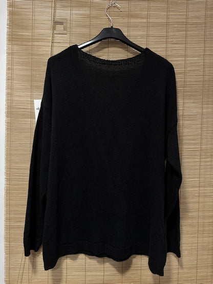 TU - Pull col V J'adore noir