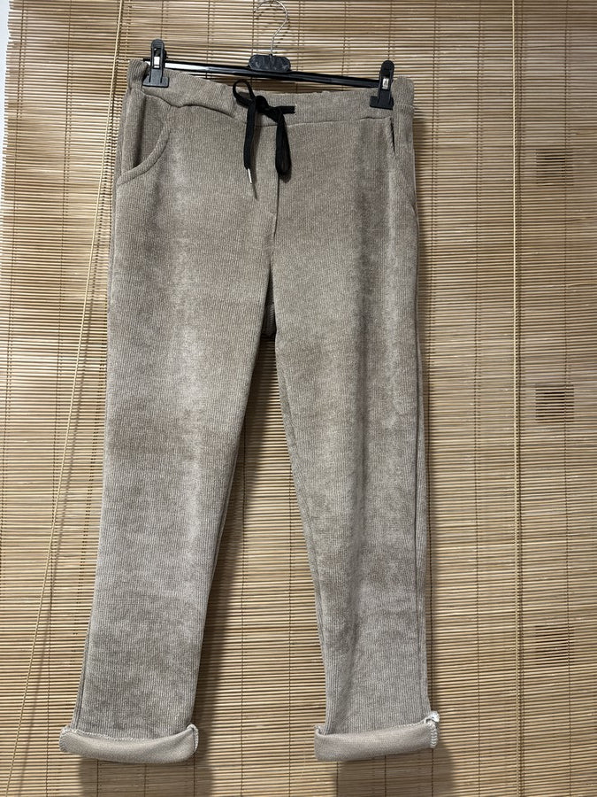 Jogging velours taupe