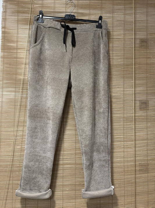 Jogging velours taupe