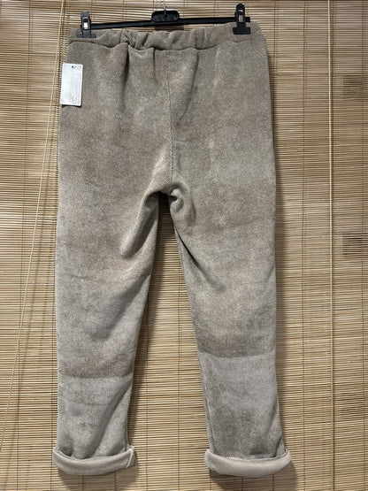 Jogging velours taupe
