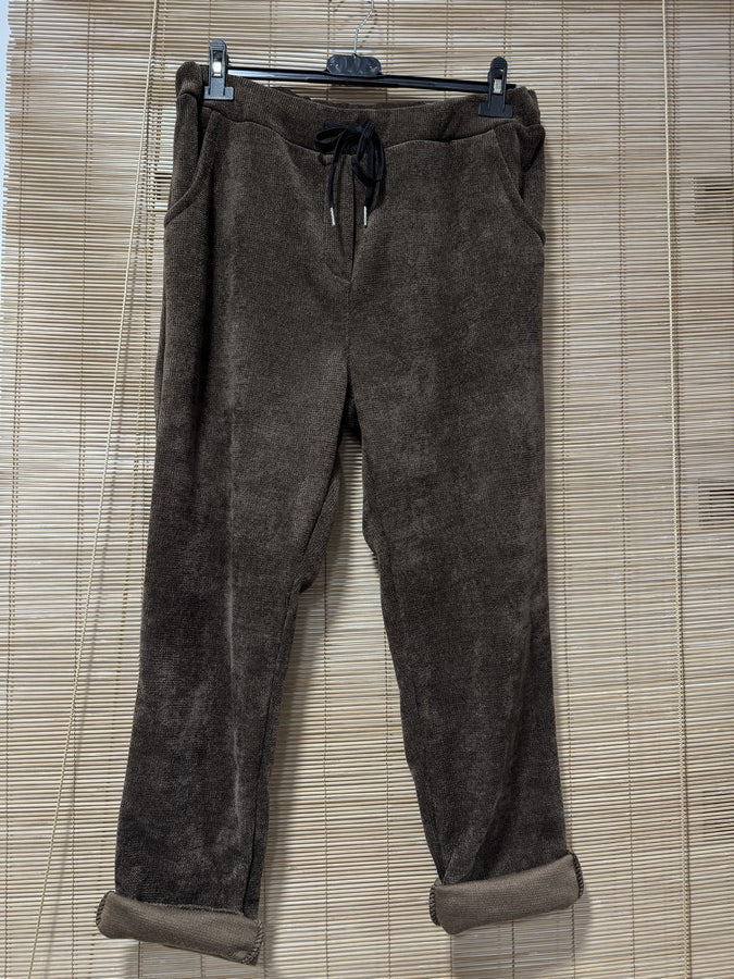 Jogging velours marron