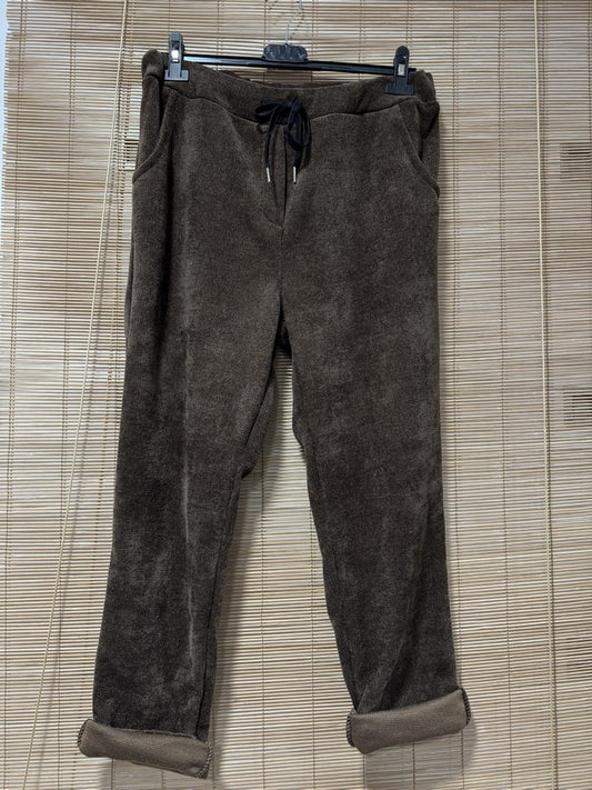 Jogging velours marron