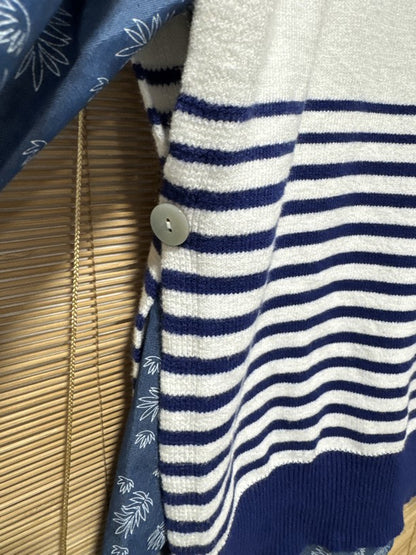 Pull débardeur marinière bleu marine