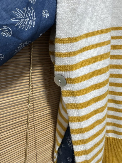 Pull débardeur marinière moutarde