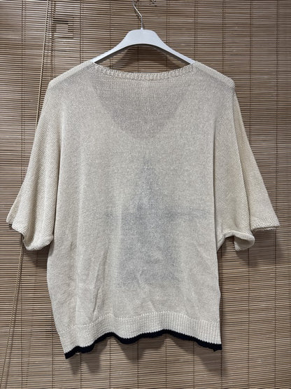 Petit pull fin étoile offwhite