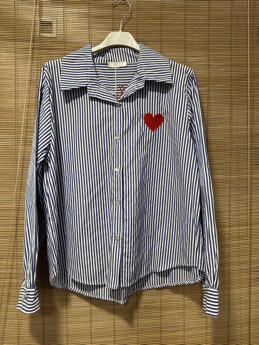 Chemise rayée Peace & Love bleu roi