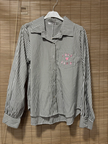 Chemise rayée Love Club kaki