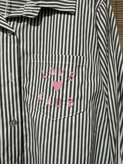 Chemise rayée Love Club kaki