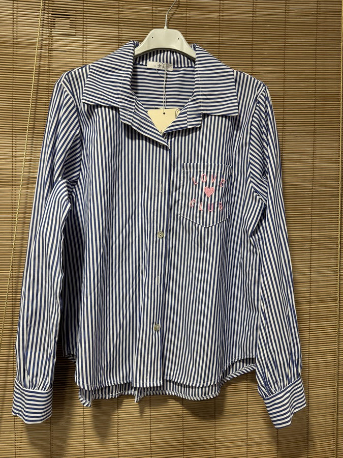 Chemise rayée Love Club bleu roi