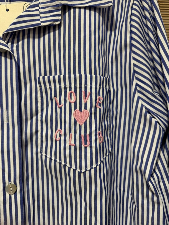 Chemise rayée Love Club bleu roi