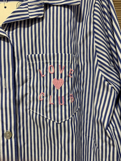 Chemise rayée Love Club bleu roi