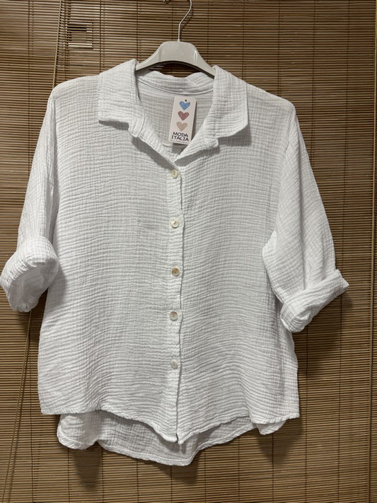 Chemise gaze de coton blanche