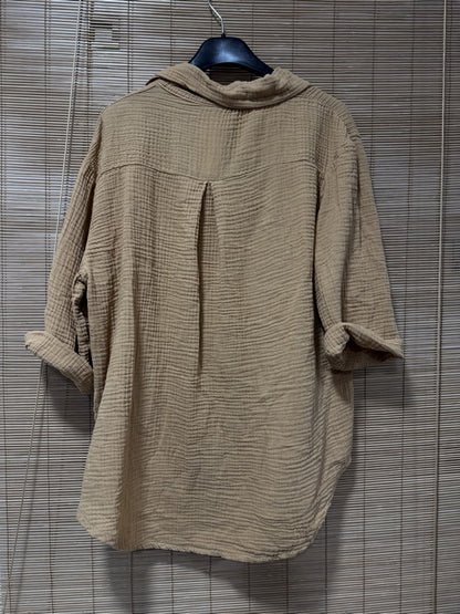 Chemise gaze de coton camel
