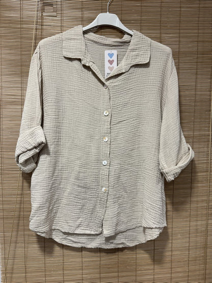 Chemise gaze de coton sable