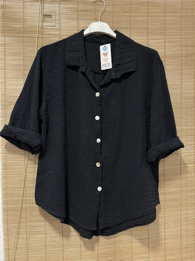 Chemise gaze de coton noir