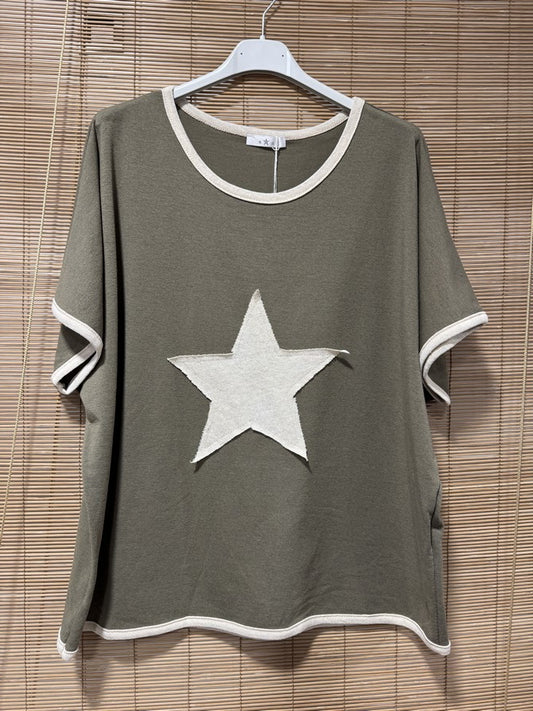 T-shirt étoile kaki