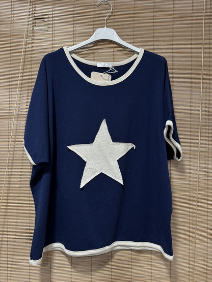 T-shirt étoile bleu marine