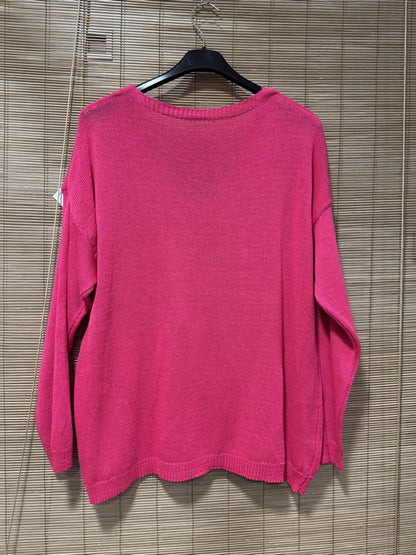 Pull fin Arbre de Vie fuchsia