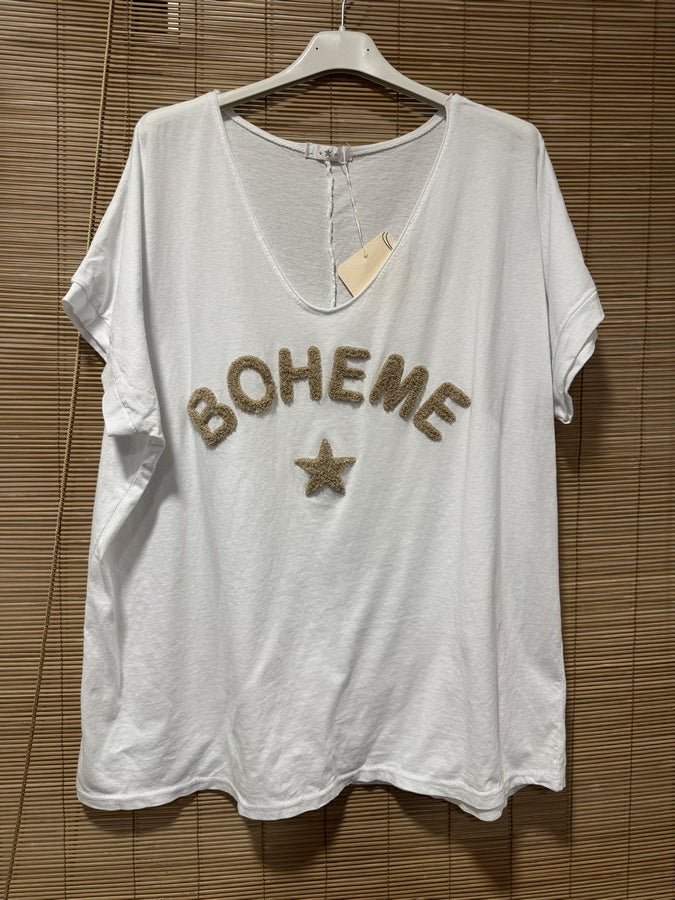 T-shirt blanc BOHEME beige