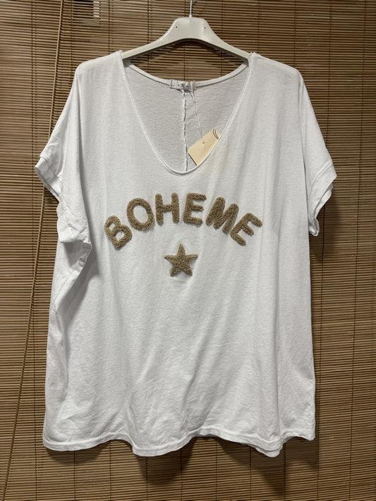 T-shirt blanc BOHEME beige
