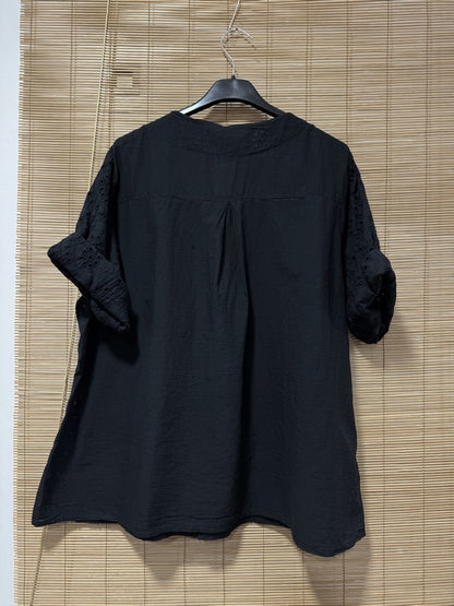 Blouse broderie anglaise noire