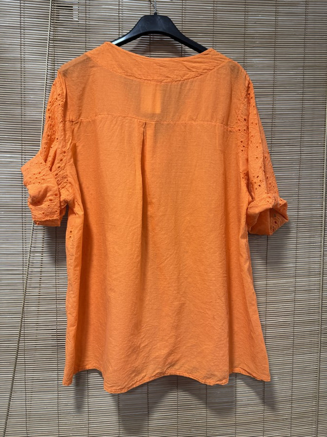Blouse broderie anglaise orange