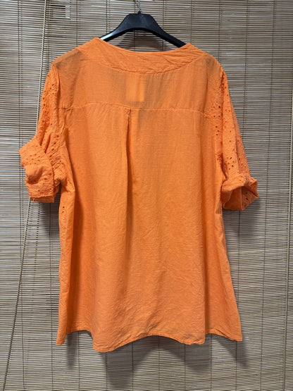 Blouse broderie anglaise orange