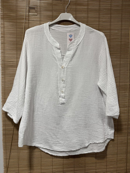 Blouse gaze de coton blanche