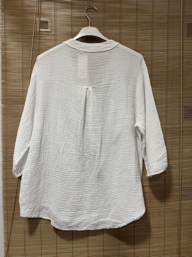 Blouse gaze de coton blanche