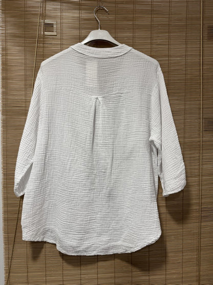 Blouse gaze de coton blanche