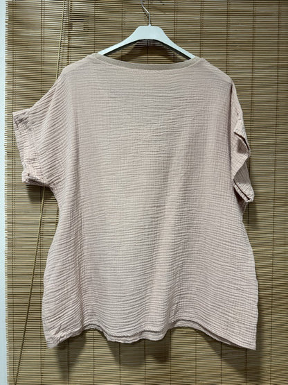 Blouse gaze de coton MON AMOUR rose