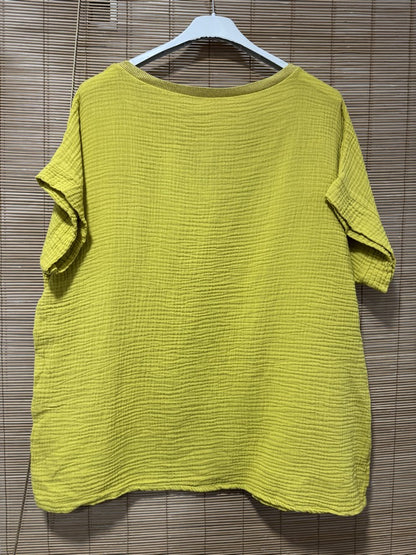 Blouse gaze de coton MON AMOUR jaune