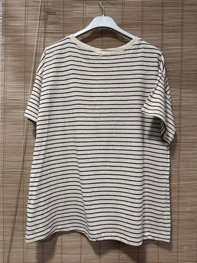 T-shirt marinière cœur noir
