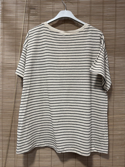 T-shirt marinière cœur noir