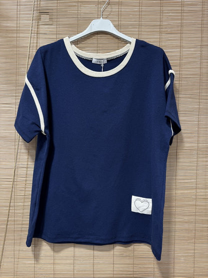T-shirt l'Amor é Bello bleu marine