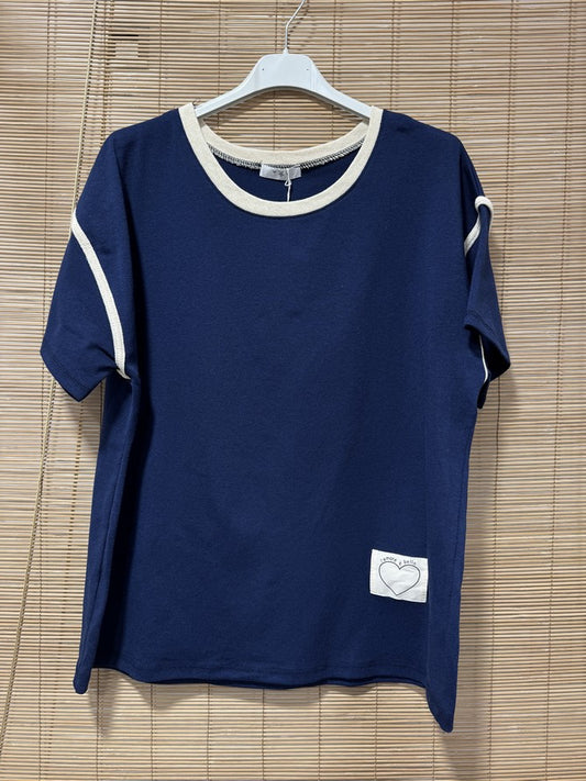 T-shirt l'Amor é Bello bleu marine